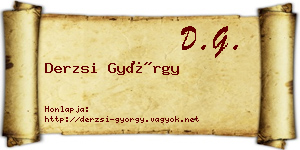 Derzsi György névjegykártya