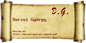 Derzsi György névjegykártya
